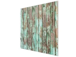 Banjado Herdabdeckplatte Glas 1 Teilig 60x52CM Schneidebrett Herdabdeckung Mit Motiv Verwittertes Holz