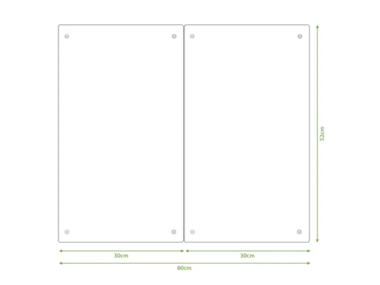 Banjado Herdabdeckplatte Glas 2 Teilig Je 30x52CM Schneidebrett Herdabdeckung Mit Motiv Waldtiere