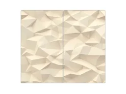 Banjado Herdabdeckplatte Glas 2 Teilig Je 30x52CM Schneidebrett Herdabdeckung Mit Motiv Steinwand 2