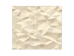 Banjado Herdabdeckplatte Glas 2 Teilig Je 30x52CM Schneidebrett Herdabdeckung Mit Motiv Steinwand 2