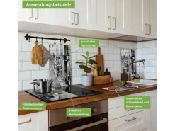 Banjado Herdabdeckplatte Glas 2 Teilig Je 30x52CM Schneidebrett Herdabdeckung Mit Motiv Lissabon