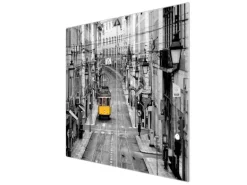 Banjado Herdabdeckplatte Glas 2 Teilig Je 30x52CM Schneidebrett Herdabdeckung Mit Motiv Lissabon