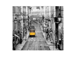 Banjado Herdabdeckplatte Glas 2 Teilig Je 30x52CM Schneidebrett Herdabdeckung Mit Motiv Lissabon