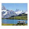 Banjado Herdabdeckplatte Glas 2 Teilig Je 30x52CM Schneidebrett Herdabdeckung Mit Motiv Alpen