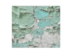 Banjado Herdabdeckplatte Glas 2 Teilig Je 30x52CM Schneidebrett Herdabdeckung Mit Motiv Patina Mint