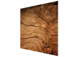 Banjado Herdabdeckplatte Glas 1 Teilig 60x52CM Schneidebrett Herdabdeckung Mit Motiv Trockenes Holz