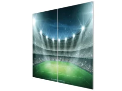 Banjado Herdabdeckplatte Glas 2 Teilig Je 30x52CM Schneidebrett Herdabdeckung Mit Motiv Arena