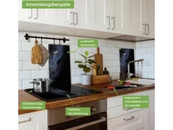 Banjado Herdabdeckplatte Glas 2 Teilig Je 30x52CM Schneidebrett Herdabdeckung Mit Motiv Nora