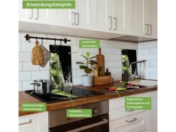 Banjado Herdabdeckplatte Glas 2 Teilig Je 30x52CM Schneidebrett Herdabdeckung Mit Motiv Brasilianischer Cocktail