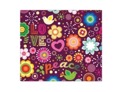 Banjado Herdabdeckplatte Glas 1 Teilig 60x52CM Schneidebrett Herdabdeckung Mit Motiv Love And Peace