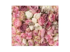 Banjado Herdabdeckplatte Glas 1 Teilig 60x52CM Schneidebrett Herdabdeckung Mit Motiv Strauss Rosen