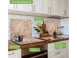 Banjado Herdabdeckplatte Glas 1 Teilig 60x52CM Schneidebrett Herdabdeckung Mit Motiv Verschwindend