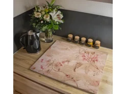 Banjado Herdabdeckplatte Glas 1 Teilig 60x52CM Schneidebrett Herdabdeckung Mit Motiv Verschwindend