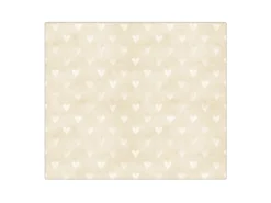 Banjado Herdabdeckplatte Glas 1 Teilig 60x52CM Schneidebrett Herdabdeckung Mit Motiv Beige Herzen