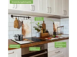 Banjado Herdabdeckplatte Glas 2 Teilig Je 30x52CM Schneidebrett Herdabdeckung Mit Motiv Magic Horse