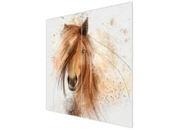 Banjado Herdabdeckplatte Glas 2 Teilig Je 30x52CM Schneidebrett Herdabdeckung Mit Motiv Magic Horse