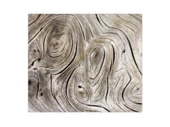 Banjado Herdabdeckplatte Glas 2 Teilig Je 30x52CM Schneidebrett Herdabdeckung Mit Motiv Holzwirbel