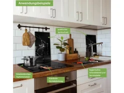 Banjado Herdabdeckplatte Glas 2 Teilig Je 30x52CM Schneidebrett Herdabdeckung Mit Motiv Jam Session