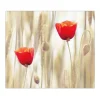 Banjado Herdabdeckplatte Glas 2 Teilig Je 30x52CM Schneidebrett Herdabdeckung Mit Motiv Klatschmohn