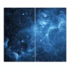 Banjado Herdabdeckplatte Glas 2 Teilig Je 30x52CM Schneidebrett Herdabdeckung Mit Motiv Universum