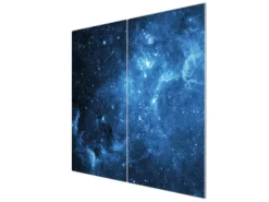 Banjado Herdabdeckplatte Glas 2 Teilig Je 30x52CM Schneidebrett Herdabdeckung Mit Motiv Universum