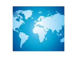 Banjado Herdabdeckplatte Glas 1 Teilig 60x52CM Schneidebrett Herdabdeckung Mit Motiv Weltkarte