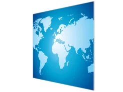 Banjado Herdabdeckplatte Glas 1 Teilig 60x52CM Schneidebrett Herdabdeckung Mit Motiv Weltkarte