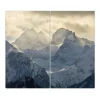Banjado Herdabdeckplatte Glas 2 Teilig Je 30x52CM Schneidebrett Herdabdeckung Mit Motiv Alpen Im Sonnenschein
