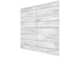 Banjado Herdabdeckplatte Glas 2 Teilig Je 30x52CM Schneidebrett Herdabdeckung Mit Motiv Weiß Gebeizt