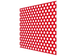 Banjado Herdabdeckplatte Glas 1 Teilig 60x52CM Schneidebrett Herdabdeckung Mit Motiv Punkte Rot