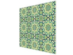 Banjado Herdabdeckplatte Glas 2 Teilig Je 30x52CM Schneidebrett Herdabdeckung Mit Motiv Kaleidoscop Grün