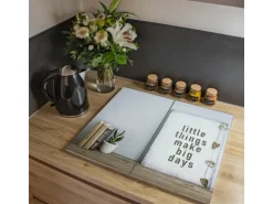 Banjado Herdabdeckplatte Glas 2 Teilig Je 30x52CM Schneidebrett Herdabdeckung Mit Motiv Little Things