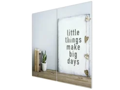 Banjado Herdabdeckplatte Glas 2 Teilig Je 30x52CM Schneidebrett Herdabdeckung Mit Motiv Little Things