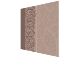 Banjado Herdabdeckplatte Glas 2 Teilig Je 30x52CM Schneidebrett Herdabdeckung Mit Motiv Muster Blätter