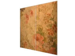 Banjado Herdabdeckplatte Glas 2 Teilig Je 30x52CM Schneidebrett Herdabdeckung Mit Motiv Blumen Antik