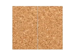 Banjado Herdabdeckplatte Glas 2 Teilig Je 30x52CM Schneidebrett Herdabdeckung Mit Motiv Kork