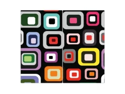 Banjado Herdabdeckplatte Glas 2 Teilig Je 30x52CM Schneidebrett Herdabdeckung Mit Motiv Retro