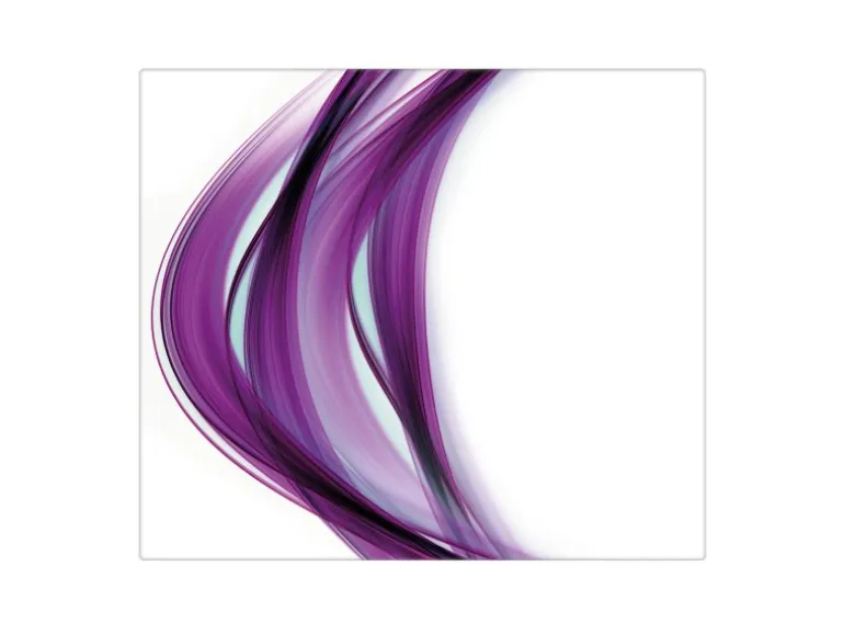 Banjado Herdabdeckplatte Glas 1 Teilig 60x52CM Schneidebrett Herdabdeckung Mit Motiv Violet Element