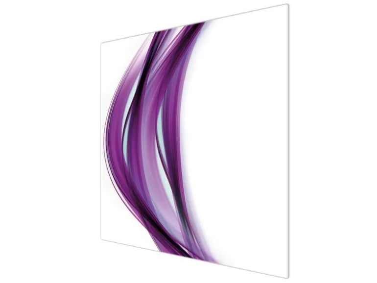 Banjado Herdabdeckplatte Glas 1 Teilig 60x52CM Schneidebrett Herdabdeckung Mit Motiv Violet Element