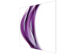 Banjado Herdabdeckplatte Glas 2 Teilig Je 30x52CM Schneidebrett Herdabdeckung Mit Motiv Violet Element