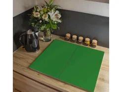 Banjado Herdabdeckplatte Glas 2 Teilig Je 30x52CM Schneidebrett Herdabdeckung Mit Motiv Grün