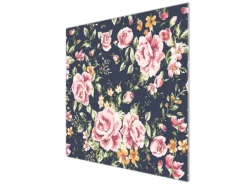 Banjado Herdabdeckplatte Glas 1 Teilig 60x52CM Schneidebrett Herdabdeckung Mit Motiv Rosen Auf Anthrazit