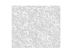 Banjado Herdabdeckplatte Glas 2 Teilig Je 30x52CM Schneidebrett Herdabdeckung Mit Motiv White Swirl