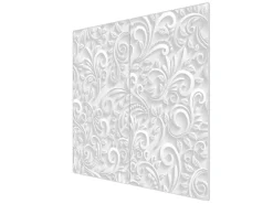 Banjado Herdabdeckplatte Glas 2 Teilig Je 30x52CM Schneidebrett Herdabdeckung Mit Motiv White Swirl