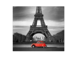 Banjado Herdabdeckplatte Glas 1 Teilig 60x52CM Schneidebrett Herdabdeckung Mit Motiv Paris