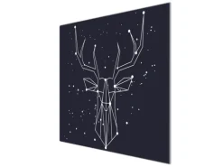 Banjado Herdabdeckplatte Glas 1 Teilig 60x52CM Schneidebrett Herdabdeckung Mit Motiv Sternbild Hirsch