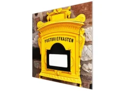 Banjado Herdabdeckplatte Glas 1 Teilig 60x52CM Schneidebrett Herdabdeckung Mit Motiv Historischer Postkasten