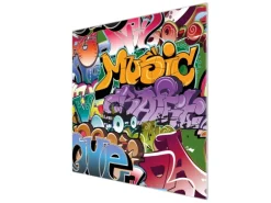 Banjado Herdabdeckplatte Glas 1 Teilig 60x52CM Schneidebrett Herdabdeckung Mit Motiv Graffiti