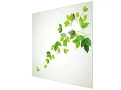 Banjado Herdabdeckplatte Glas 1 Teilig 60x52CM Schneidebrett Herdabdeckung Mit Motiv Ranke Gelb Weiß