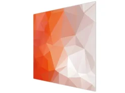 Banjado Herdabdeckplatte Glas 1 Teilig 60x52CM Schneidebrett Herdabdeckung Mit Motiv Orange Polygon